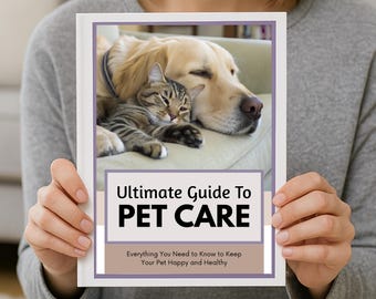 Pet Care Guide 60 Pages, Dog Cat Bird Fish Rabbit Guinea Pig Info, Animal Owner Handbook | Instant Digital Download PDF