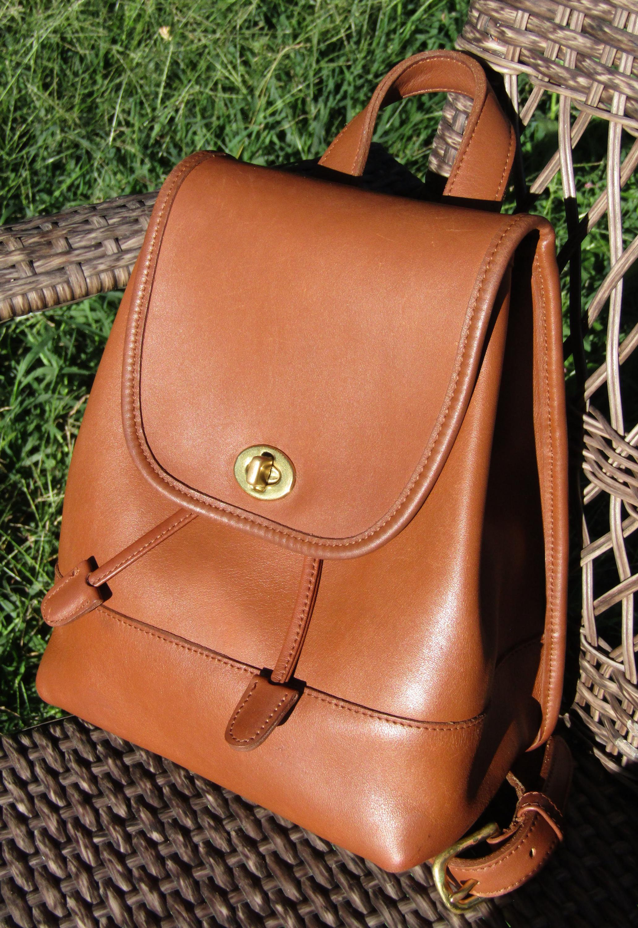 Coach Vintage British Tan Double Turnlock Shoulder Bag