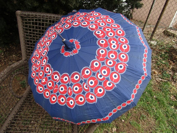 Paraguas Vintage Parasol Print con mango de madera -