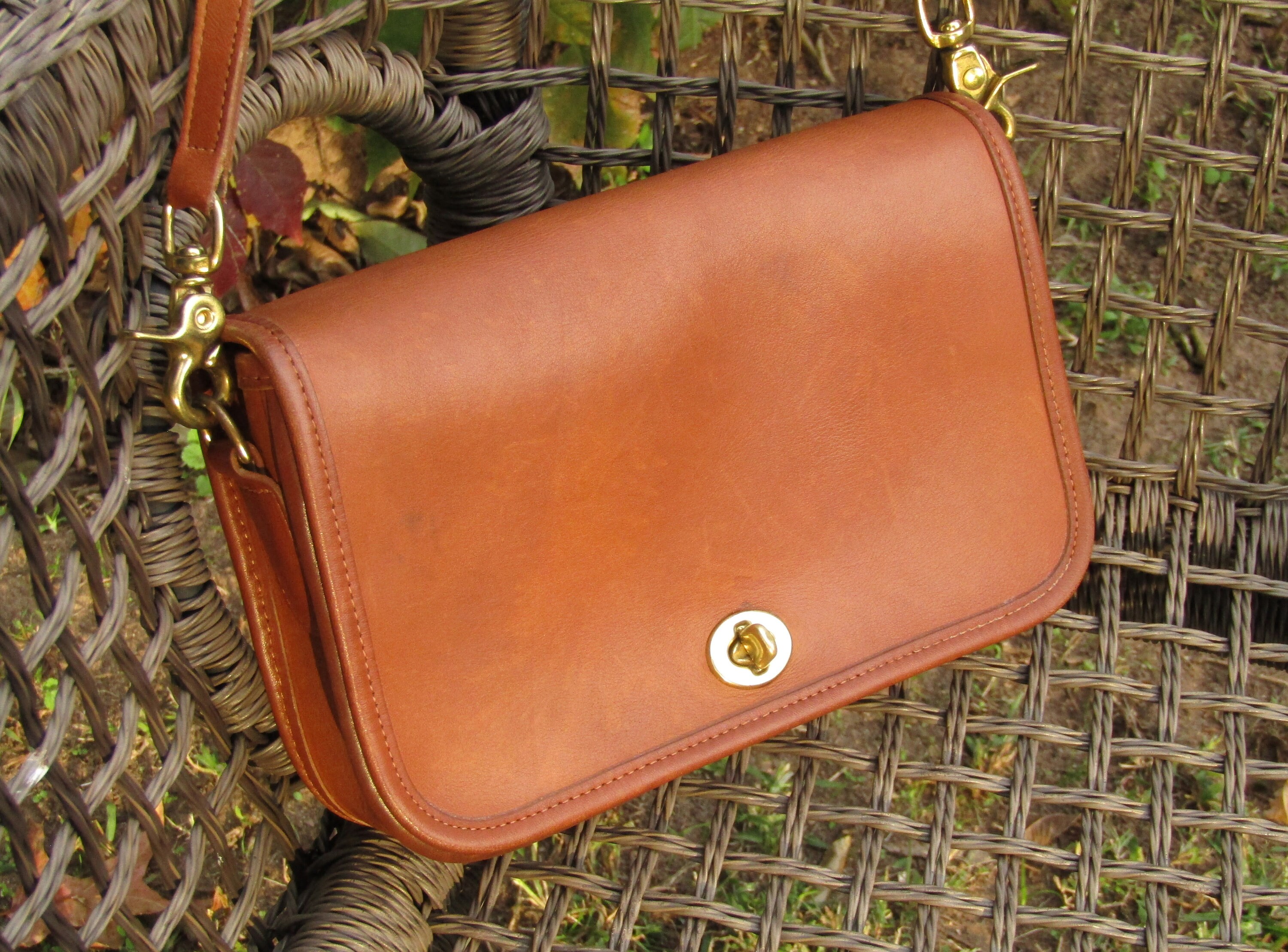 Vintage Coach Bag Penny Pocket in British Tan Leather - Etsy