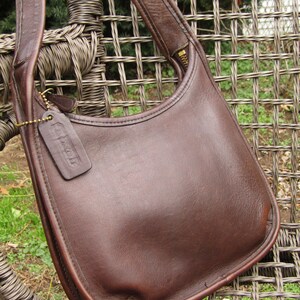 Vintage Coach Bag Mini Ergo Hobo in Mahogany Brown Leather 9020 