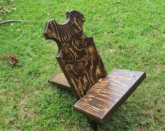 Ornate Handmade Viking Chair, Rustic