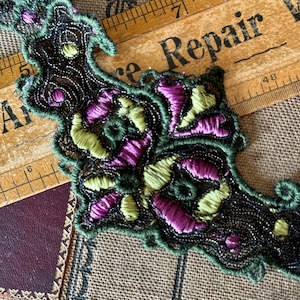 Antique Beautiful French silk with metallic gold accent appliqués