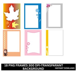 Floral Digital Frame PNG - Elegant Flower Border Clipart for Scrapbooking & Invitations - Instant Download