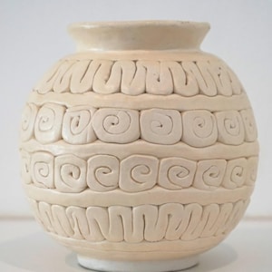 Coil Sphere Studio Pottery | Textured Handmade Vessel | Sculptural Clay Decor | Organic Modern Home