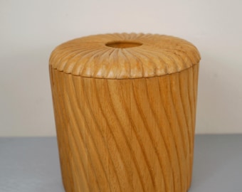 Vintage Georges Briard Carved Wood Ice Bucket, Thailand, c. 1970s | Sculptural Mid-Century Barware
