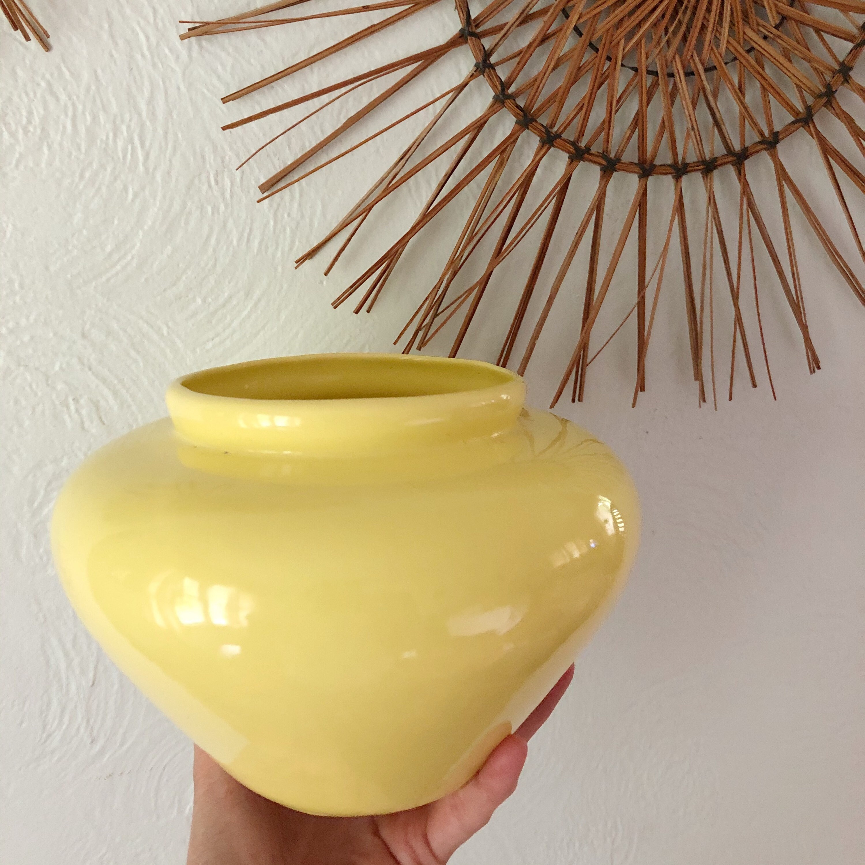 Vintage yellow pottery yellow ceramic vase beautiful vintage Etsy