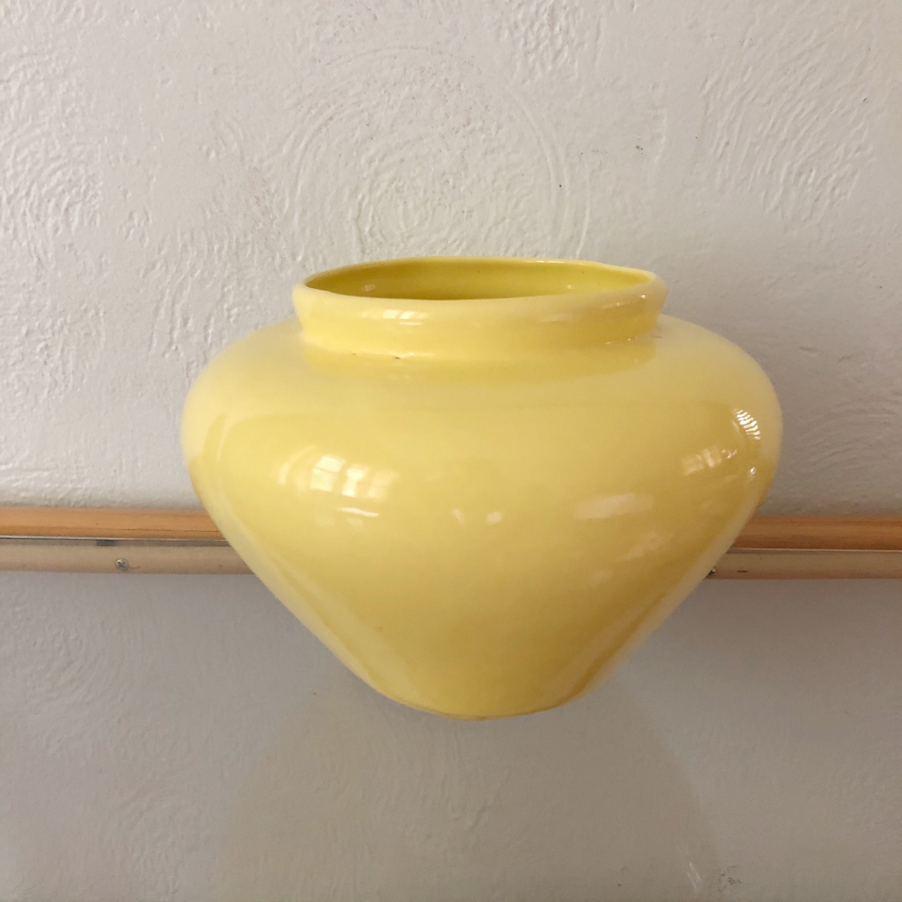 Vintage yellow pottery yellow ceramic vase beautiful vintage Etsy