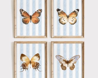 Vintage Butterfly Wall Art, Butterfly Art Print, Butterfly Wall Art, Cottagecore Style, Vintage Butterfly Art Print, Nursery Wall Art