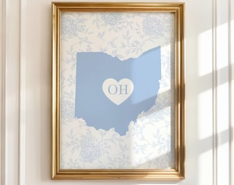 Home State Map Print, Custom College Dorm Decor, State Love Dorm Wall Art, Dorm Sweet Dorm Print, Floral Dorm Decor Print, Pretty Dorm Art