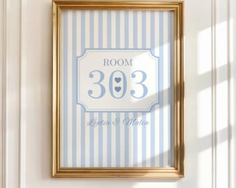 Dorm Room Number Print, Custom College Dorm Number Printable, Roommates Dorm Printable Art, College Dorm Poster, Personalized Dorm Number