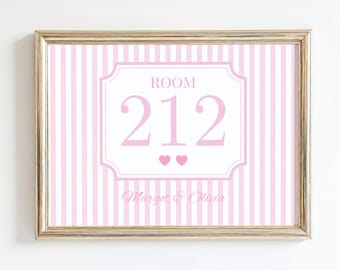 Dorm Room Number Print, Custom College Dorm Number Print, Roommates Dorm Printable Art, College Dorm Poster, Personalized Dorm Number Art