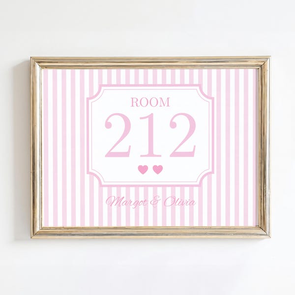 Dorm Room Number Print, Custom College Dorm Number Print, Roommates Dorm Printable Art, College Dorm Poster, Personalized Dorm Number Art