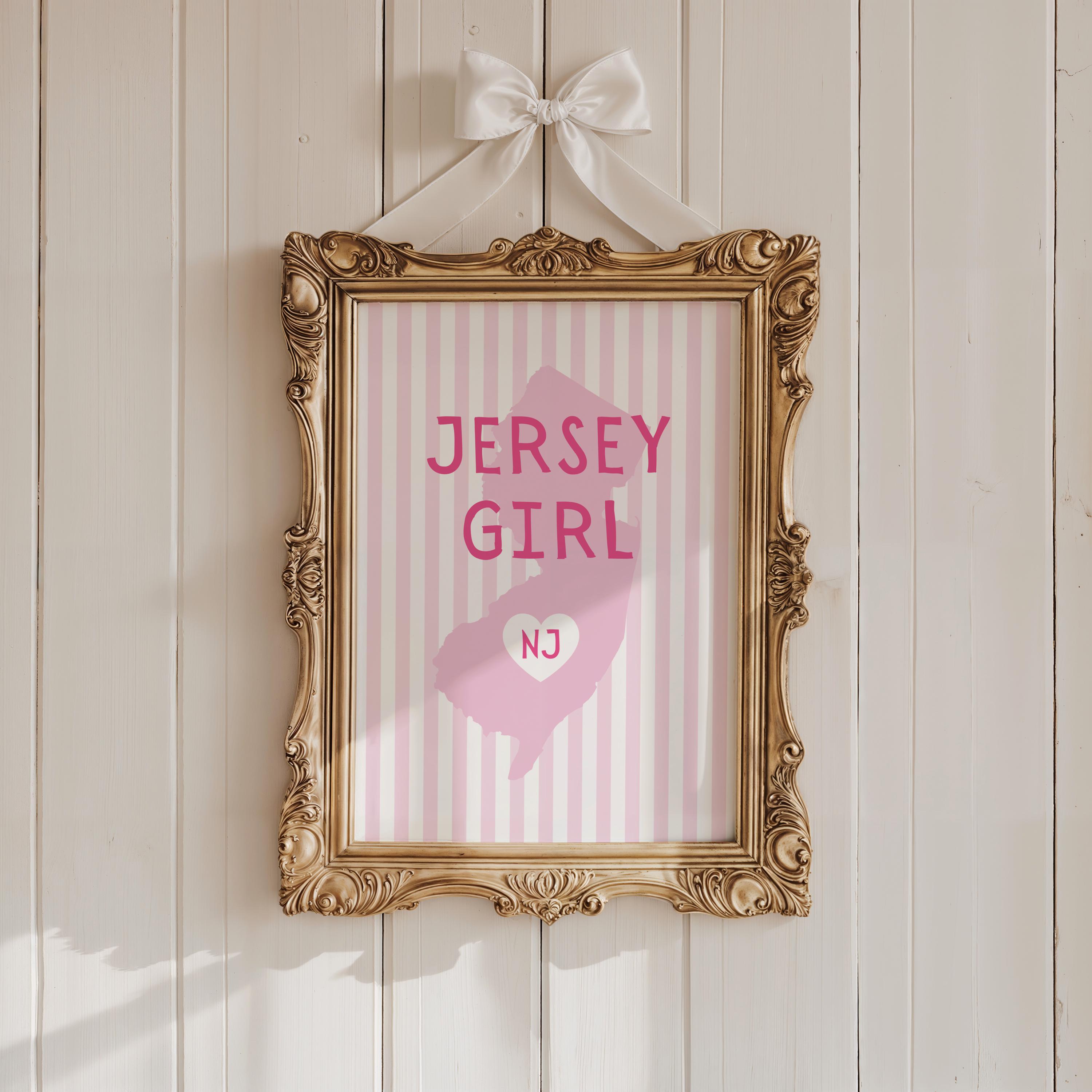 Jersey Girl Print, New Jersey State Printable, Summer Art Print