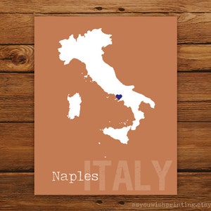 Custom Italy, Personalized Country Print, Country Love, Country Map, Country, Heart, Silhouette, 8 x 10 Wall Art Print