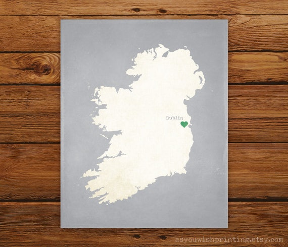 Customized Printable Ireland Country Map Art DIGITAL FILE | Etsy