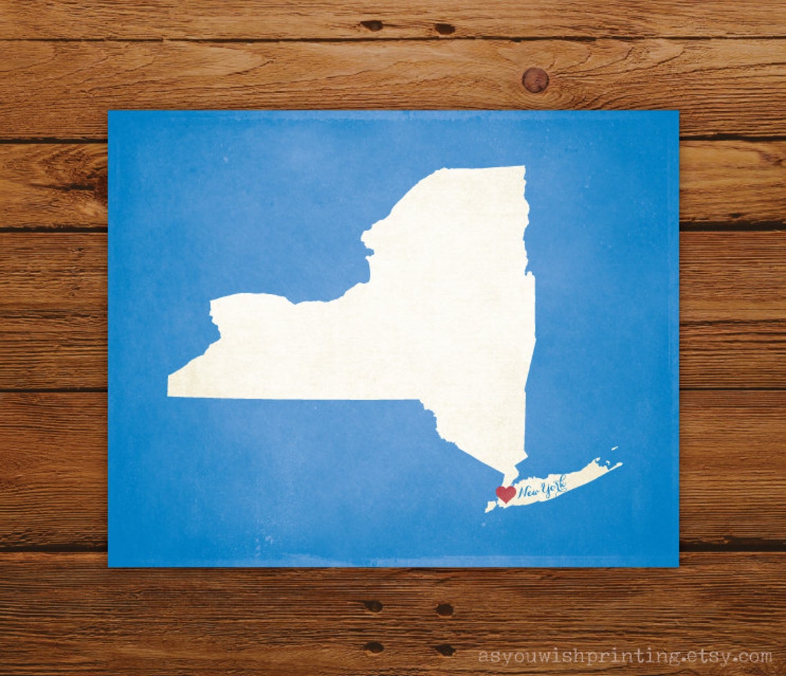 Customized Printable New York State Map Art DIGITAL FILE - Etsy