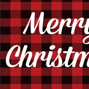 Buffalo Plaid Christmas Print, Merry Christmas Wall Art Poster, Rustic Christmas Decor image 2