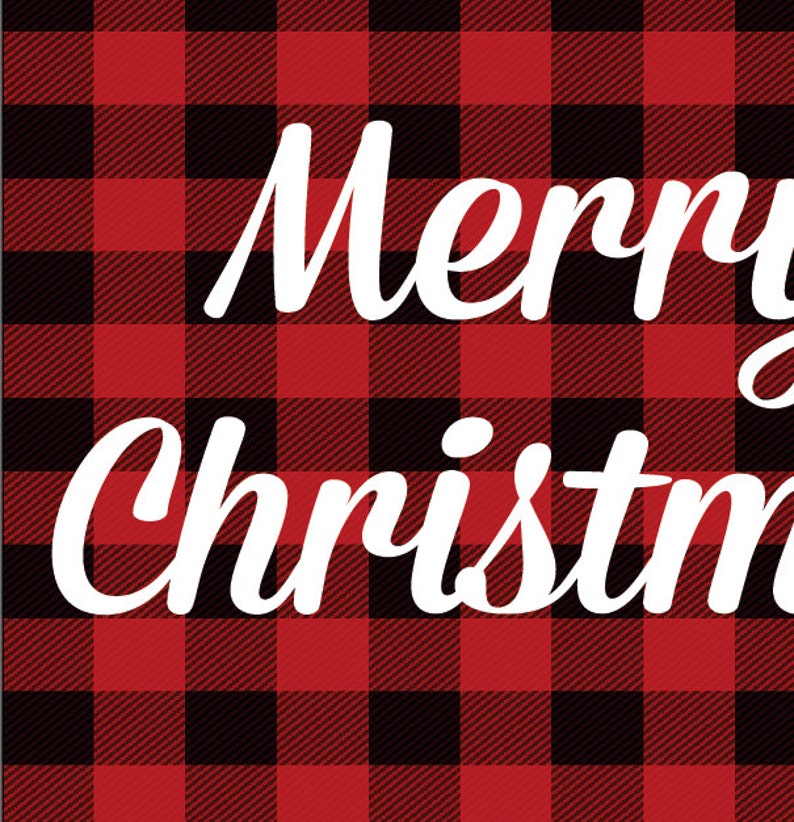 Buffalo Plaid Christmas Print, Merry Christmas Wall Art Poster, Rustic Christmas Decor image 2