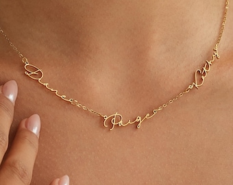 Collar personalizado con varios nombres, collar familiar personalizado, collar con varios nombres, collar con nombre para niños, regalo de Navidad para mamá.