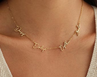Collar personalizado con varios nombres, collar familiar personalizado, collar con varios nombres, collar con nombre para niños, regalo de Navidad para mamá.