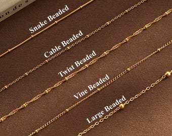 Collar de cadena dorada, collar de cadena con cuentas, cadena satélite, cadena satélite dorada con cuentas, delicado collar de varias capas, collar para usar a diario