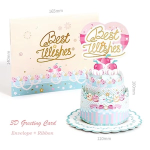 Cartão pop-up 3D, Cartão pop-up feliz, Cartão de bolo feliz, Cartão de felicitações 3D de bom humor, Cartão 3D, Cartão de aniversário 3D, Cartão de aniversário, Cartão sempre feliz