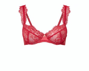 Reggiseno bralette rosso morbido per tutti i giorni, reggiseno traspirante senza fodera da donna, intimo leggero e comodo, regalo di lingerie minimal per lei, essenziale da indossare tutti i giorni
