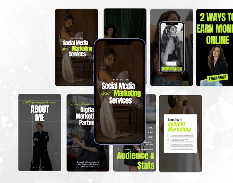 Luxury Digital Marketing, Passive Income, Online Business Strategy, Digital Products Canva Social Media Story Reel Cover Aesthetic Templates