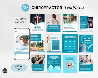 Chiropractor Care, Spine Health, Pain Relief, Wellness Clinic, Physical Therapy, Back Pain, Healthcare Social Media Instagram Post Templates