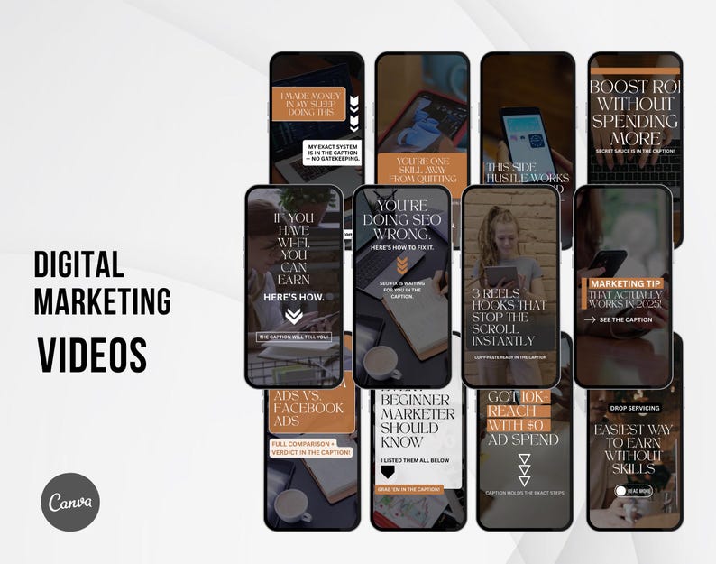 Digital Marketing Read Caption Faceless Reels, Passive Income, Online Business, Digital Products ...