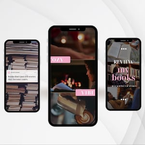 Aesthetic Cozy Bookstagram Reels for Authors, Book Lovers, Influencer, Content Creators, Canva Instagram Book marketing video reel templates