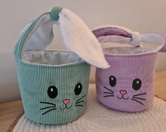 Panier Lapin tout doux Personnalisé – Idéal pour la Chasse aux Œufs de Pâques