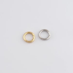 18K Gold Filled Round Carabiner Clasp,Carabiner Lock Connector,Spring Push Gate,for Jewelry Making