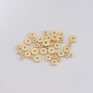 100pcs 18k gold Filled Flat Round Spacer Beads,Gold Bead,Disc Spacer Beads for Jewelry Making