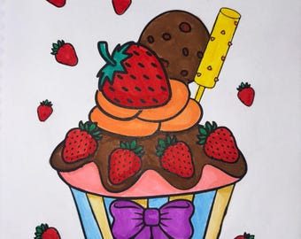 40+ Snack Time Coloring Printable | Digital Coloring Book | Fun Food Designs to Color