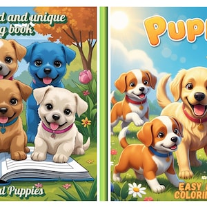Cute Dogs and puppies coloring book