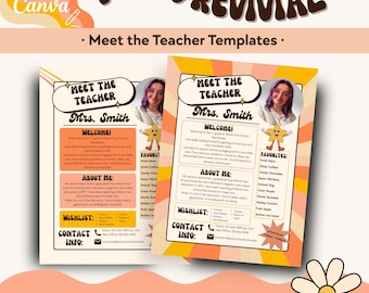 Meet the Teacher Template, About your Teacher Printable Template, Editable Get to Know your Teacher Digital Template, Digital Download
