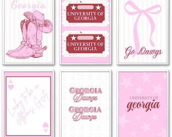 University of Georgia Dorm Wall Art Set | Georgia Bulldogs Printable Decor | College Wall Art | Instant Download