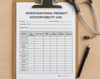 IP Accountability Record | Clinical Trial Pharmacy Log – Instant Download Template