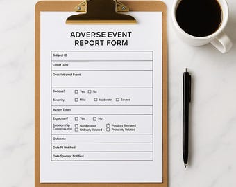 Standardized Adverse Event Documentation Form