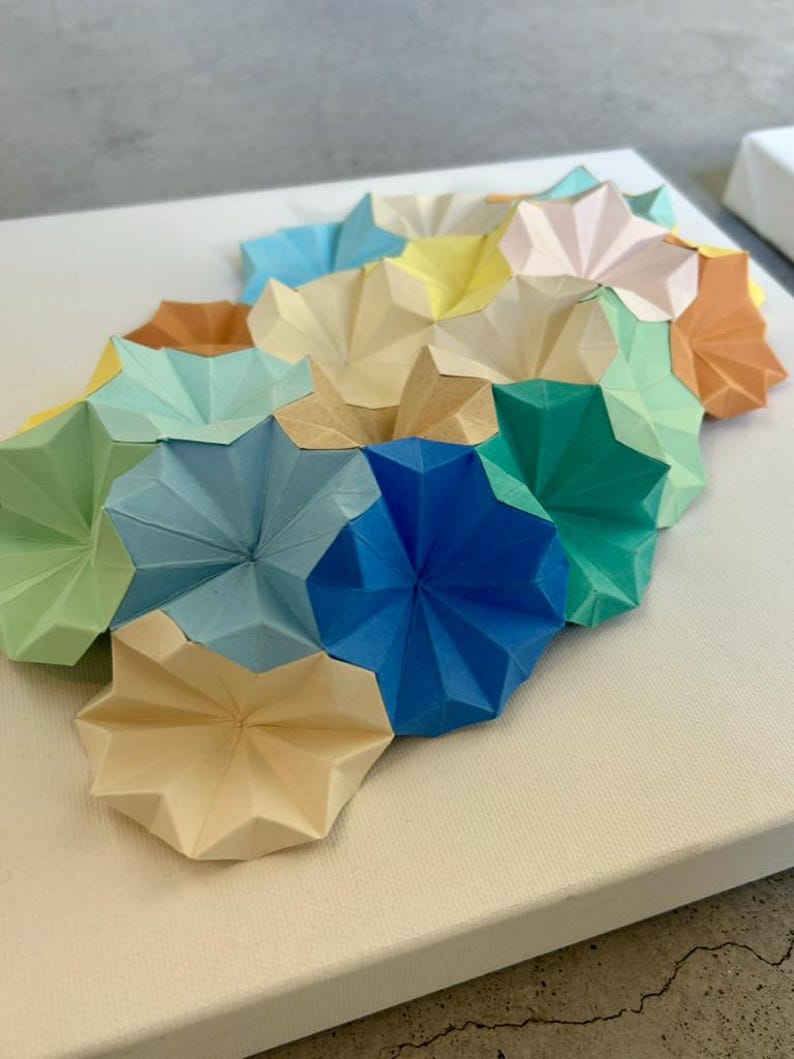 3D Origami Wall Art – Abstract Geometric Paper Sculpture | Handmade ...