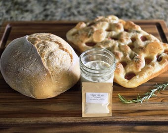 Deluxe Organic 10-Year Sourdough Starter Kit with Jar, Spoon, Recipe & Banneton Liners