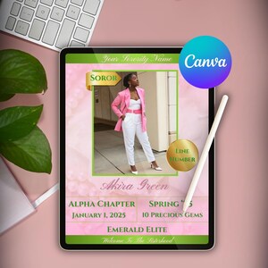 Sorority Crossing Announcement: Editable Canva Template Bundle (Digital Download)
