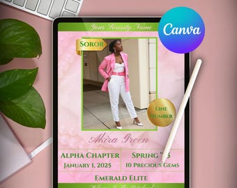 Sorority Crossing Ansage: Bearbeitbares Canva Template Bundle (Digitaler Download)