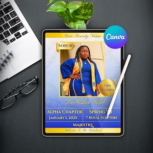 Sorority Crossing Announcement Template: Editable Canva Designs (Digital Download)