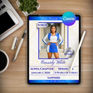 Sorority Crossing Announcement Template: D9 Divine Nine, Editable Canva Designs (Digital Download)