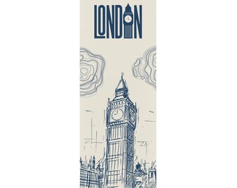Tapete de ioga, design colorido inspirado em Londres, presente para professores de ioga, amantes de pilates, tapete de fitness exclusivo, equipamento de exercício, tapete de meditação, ioga