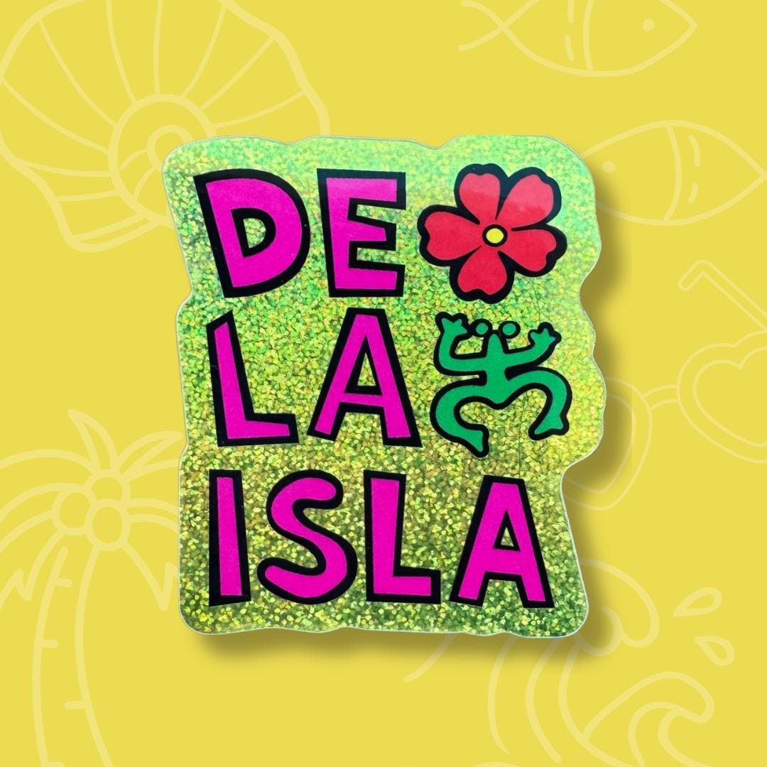 De La Isla Glitter Sticker – Island Pride Vinyl Decal - Etsy