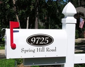 Mailbox street number & street name or family name - Vinyl Decal, Wall Decal, Wedding gift box